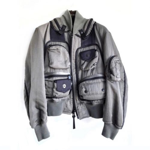 issey miyake chaqueta gris bomber aw 96